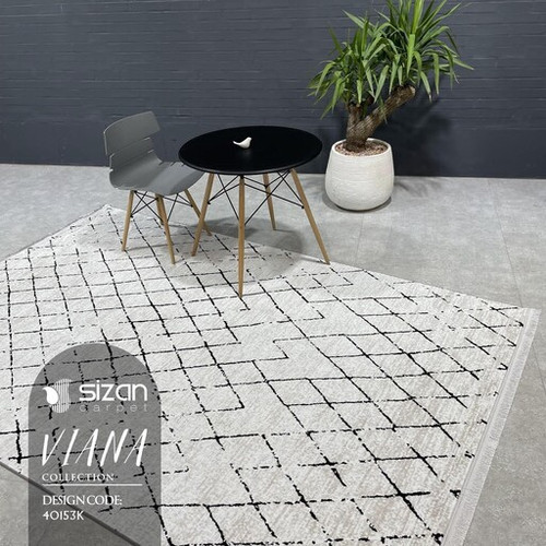 فرش ماشینی سیزان طرح 40153 k کرم مدرن