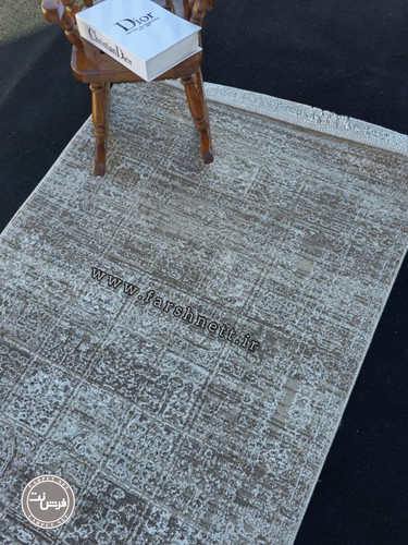 فرش ماشینی موروکو طرح ۵۱۳۴ کرم نسکافه ای