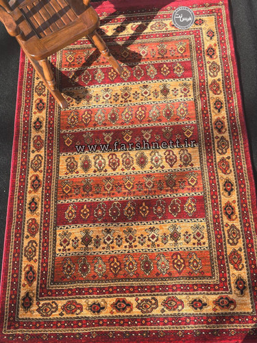 فرش ماشینی بزرگمهر کاشان طرح ۷۸۰۲۱ شرابی
