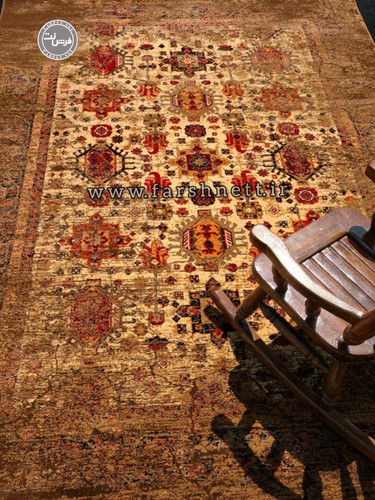 فرش ماشینی بزرگمهر کاشان طرح ۷۸۰۳۲ شکلاتی