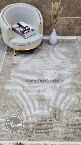 فرش ماشینی سامر طرح ۵۵۲۴ کرم نسکافه ای